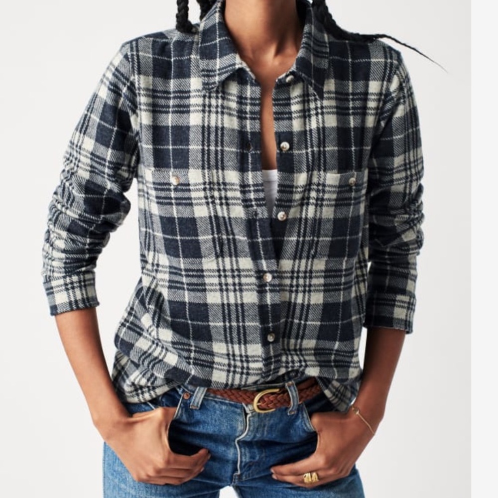 Faherty Grey Black Flannel